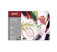 MP-ARTIX, Bloc de Dibujo, Tamaño A4, 80 Hojas de 110gr, Bloc de Bocetos con Espiral, 29.7x21 cm, Ideal para Dibujar con Carboncillo, Lápiz, Rotulador, Ceras o Pinturas