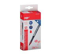 MP - Bolígrafo de Tinta Líquida con Punta de Bola Resistente de 0.5mm, Apto para Uso Escolar y Trabajo, Pack 12 unidades - Color Rojo