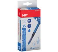 MP - Bolígrafo de Tinta Líquida con Punta de Bola Resistente de 0.5mm, Apto para Uso Escolar y Trabajo, Pack 12 unidades - Color Azul