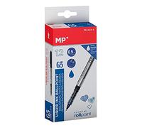 MP - Bolígrafo de Tinta Líquida con Punta de Bola Resistente de 0.5mm, Apto para Uso Escolar y Trabajo, Pack 12 unidades - Color Azul