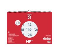 MP-Calendario de pared 2026 Mes Vista Enero - Diciembre (12 meses), Planejamento anual 2026, Planificador mensual Neutro - Férias em Portugal,31x43.5cm