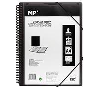 MP, Carpeta de 40 Fundas, Gomas de Cierre, Fundas Transparentes, Incluye una Carpeta Tipo Sobre con Botón, Uso Académico, Oficina, Color Negro