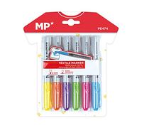 MP - Marcador Textil - Rotulador para Dibujar y Escribir sobre Textiles - 6 colores variados