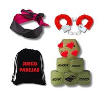 MP MARCHPEREIRA 6 Dados Eróticos para Pareja - Juego Erótico + Antifaz + Esposas - Regalo Original (Exponer Juego a la Luz)- Regalo Original Pareja