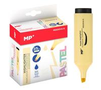 MP - Pack 12 Subrayadores Fluorescentes a Base de Agua, Punta Biselada, Antisecado, para Estudiantes, Niños, Adolescentes, Adultos, Uso Escolar y Trabajo, Vainilla