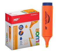 MP - Pack 12 Subrayadores Fluorescentes a Base de Agua, Punta Biselada, Antisecado, para Estudiantes, Niños, Adolescentes, Adultos, Uso Escolar y Trabajo
