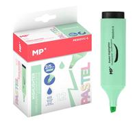 MP - Pack 12 Subrayadores Fluorescentes a Base de Agua, Punta Biselada, Antisecado, para Estudiantes, Niños, Adolescentes, Adultos, Uso Escolar y Trabajo, Verde Claro