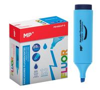 MP - Pack 12 Subrayadores Fluorescentes a Base de Agua, Punta Biselada, Antisecado, para Estudiantes, Niños, Adolescentes, Adultos, Uso Escolar y Trabajo