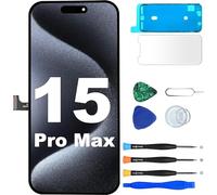 MP+ Reemplazo de pantalla para iPhone 15 Pro Max, [HDPlus] [COF] [3D Touch] pantalla digitalizador de pantalla Retina con kit de herramientas de reparación y adhesivo impermeable