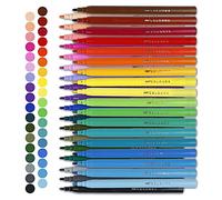 MP - Rotuladores Lavables para Niños y Adultos, Dibujo, Diseño, Colorear, Mándalas, para Colorear Libros, Material Escolar y de Oficina, Punta Media, Colores Llamativos, Caja de 36 Rotuladores
