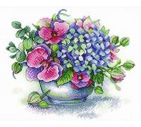 MP Studia - Bouquet of Memories - Counted Cross Stitch Kit 8.25" x 10" 27 Count Linda 26 Colors Series Aquarelle A-031