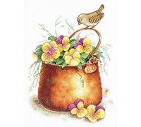 MP Studia - Floral Lightness - Counted Cross Stitch Kit 10.5" x 9" 27 Count Linda 28 Colors Series Aquarelle A-024