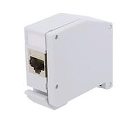 MP0056 embrague Cat: 6a trapezoidal RJ45 hembra x2 gris para carril DIN LOGILINK