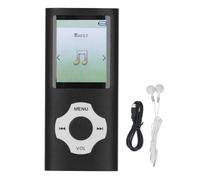 MP3 MP4 Player Ultra Slim 1.8 Pulgadas Pantalla de Color 16GB Player de la música de Memoria pequeña Player Portable para estudiar Entretenimiento Aleación de Aluminio de Aluminio (Negro)