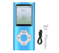 MP3 MP4 Player Ultra Slim 1.8 Pulgadas Pantalla de Color 16GB Player de la música de Memoria pequeña Player Portable para estudiar Entretenimiento Aleación de Aluminio de Aluminio (Azul)