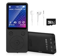 MP3 Reproductor Portátil 32GB Bluetooth 5.2, Reproductor de Música Deportivo HiFi con Pantalla 1,8 Pulgadas, Radio FM, Video, Grabación de Voz, E-Book y Altavoz HD