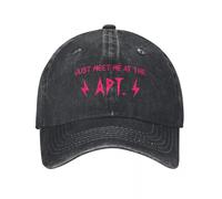 MPBGAOGP Gorras de béisbol Personalizadas Just Meet Me At The APT Gorras de béisbol para Hombres y Mujeres Rose Bruno Mars Distressed Denim Washed Hats Cap Summer Gift Snapback Hat Thank You Gift