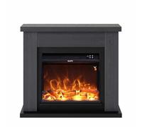Mpc Camino Asciano Chimenea De Pie Con Marco y Quemador Electrico De 1500w Gris