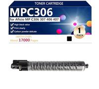 MPC603 Cartucho de Tóner de Alto Rendimiento 842091 842092 842093 842094 de Repuesto para Ricoh Aficio MP C306 MP C307 MP C406 MP C407 Impresoras, Transparentes y Duraderas,Black-1 Pack