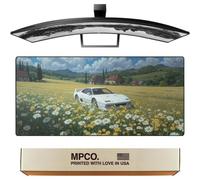 MPCO. Duraglyde - Tapete de escritorio grande original para juegos, 36 x 17 pulgadas, Duraglyde Manga Motors Floral Ferrari, alfombrilla de mouse de escritorio completo, antideslizante, lavable, extra