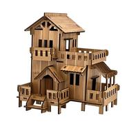 MPIUET Rompecabezas 3D para adultos, cabaña de troncos, kits de modelo de casa de madera para que los adultos construyan, modelo de construcción de casa de campo, rompecabezas 3D, rompecabezas