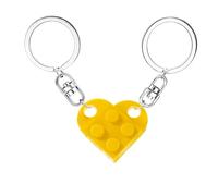 MPK Llavero de corazón de ladrillo a juego para novio, novia, día de San Valentín, cosas para él, amigos, amor, regalo, Amarillo, Small