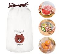 MplehDa Bolsas herméticas reutilizables, 100 unidades, cubiertas para alimentos, film transparente con goma elástica, bolsas para almacenamiento de alimentos, conservación de frutas, gorros de ducha