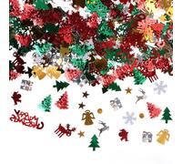 MplehDa Confeti para Decoración Navideña, 500 Unidades, Árbol de Navidad, Lentejuelas, Copo de Nieve, Papá Noel, Reno, ZHL-ZZY-007-1