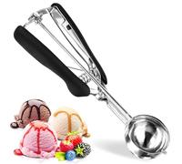 MplehDa Cuchara de helado de acero inoxidable, cuchara de helado de 5 cm, cuchara de helado, cucharas de helado, pinzas para bolas de hielo, cucharas de puré para helado, melón, albóndigas, pasteles,