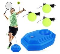 MplehDa Entrenador de tenis, máquina de pelota de tenis, equipo de entrenamiento de tenis con 3 pelotas de rebote, equipo de tenis portátil, equipo de práctica de tenis de cuerda antienredos para