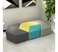 MPLFHSYOS Banco Triangular tapizado en Tela de Lino con Estructura de Madera Maciza, diván Modular for jardín de Infantes, Centro de capacitación, vestíbulo y Sala de Espera.(C)