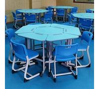 MPLFHSYOS Conjunto de escritorios modulares trapezoidales y hexagonales/octogonales: mobiliario Inteligente for Espacios Asesoramiento en Salud Mental creación instituciones formación Escolar(B1)