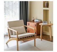 MPLFHSYOS Juego Moderno de Mesa y sillas de Madera Maciza for Sala de Estar, sillón tapizado de algodón y Lino, cómoda Silla de Lectura for salón, diseño ergonómico(E)
