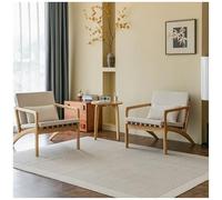 MPLFHSYOS Juego Moderno de Mesa y sillas de Madera Maciza for Sala de Estar, sillón tapizado de algodón y Lino, cómoda Silla de Lectura for salón, diseño ergonómico(D)