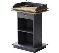 MPLFHSYOS Podium Stand for Lectern Presentation Church Classroom, Pulpit with Wooden Heavy Base, Podium for Lecture, Wedding Speech(3)