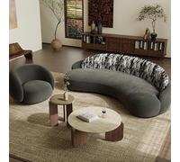 MPLFHSYOS Sofá Curvo de Estilo Retro WABI-sabi, sofá pequeño for Oficina y Tienda de Ropa, Silla de recepción en la Zona de Descanso de Casas de huéspedes y hoteles.(Set 2)