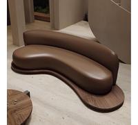 MPLFHSYOS Sofá de Plataforma de Madera Maciza de Forma Irregular y arqueada, de Estilo WABI-sabi Medieval, en el salón del vestíbulo de un Hotel de alojamiento Familiar(2.2m)