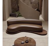 MPLFHSYOS Sofá de Plataforma de Madera Maciza de Forma Irregular y arqueada, de Estilo WABI-sabi Medieval, en el salón del vestíbulo de un Hotel de alojamiento Familiar(2.4m Set)