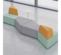 MPLFHSYOS Sofás creativos de Formas Irregulares en el área de Descanso del salón de la institución educativa. Moderna y Relajante combinación de sofá de Oficina, Taburete y Mesa de Centro.(A4)