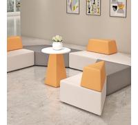 MPLFHSYOS Sofás creativos de Formas Irregulares en el área de Descanso del salón de la institución educativa. Moderna y Relajante combinación de sofá de Oficina, Taburete y Mesa de Centro.(A8)