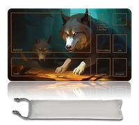 MPLR BOARD GAME Ferocious PUP - Juego de mesa MTG Juegos Alfombras + Bolsa impermeable gratuita, bordes cosidos, superficie de goma suave, MTG PlayMat with Zones (An Original MTG Playmat)