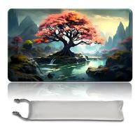 MPLR BOARD GAME Juego de mesa MTG alfombrillas de juego + bolsa impermeable gratis, bordes biselados, superficie de goma lisa, MTG PlayMat with Zones(An Original Black Lotus Playmat) (Pink Tree