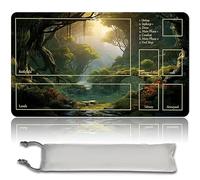 MPLR BOARD GAME Juego de mesa MTG Alfombrillas de juego + bolsa impermeable gratuita, bordes cosidos, superficie de goma lisa, alfombrilla de juego MTG con zonas (una alfombrilla original de Black