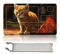 MPLR BOARD GAME Juego de mesa MTG Playmat + bolsa impermeable gratuita, bordes cosidos, superficie de goma suave, MTG PlayMat with Zones (An Original Ancient Hellkite Playmat) (Adorable Kitten-with