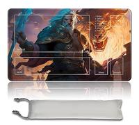 MPLR BOARD GAME Juego de mesa MTG Playmat + bolsa impermeable gratuita, bordes cosidos, superficie de goma suave, MTG PlayMat con zonas (An Original Ajani UNYIELDING Playmat) (con zona)