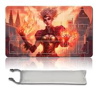 MPLR BOARD GAME Juego de mesa MTG Playmat + bolsa impermeable gratuita, bordes cosidos, superficie de goma suave, MTG PlayMat with Zones (An Original Ancient Hellkite Playmat) (Chandra, Torch of