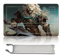 MPLR BOARD GAME Juego de mesa MTG Playmat + bolsa impermeable gratuita, bordes cosidos, superficie de goma suave, MTG PlayMat with Zones (An Original Ajani, Mentor of Heroes Playmat) (con zona)