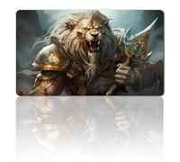 MPLR BOARD GAME Juego de mesa MTG Playmat + bolsa impermeable gratuita, bordes cosidos, superficie de goma suave, MTG PlayMat with Zones (An Original Ajani Goldmane Playmat) (No Zone)