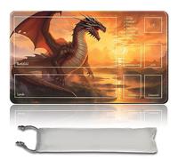 MPLR BOARD GAME Juego de mesa MTG Playmat + bolsa impermeable gratuita, bordes cosidos, superficie de goma suave, MTG PlayMat with Zones (An Original Angel of Flight Alabaster Playmat) (MTG (13))