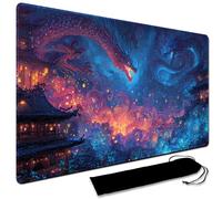 MPLRC PLAYMAT Alfombra de juego de arte grande con bolsa de transporte, alfombrilla de juego de cartas personalizada para alfombra de juego MTG, cose los bordes, compatible con fundas estándar de 60